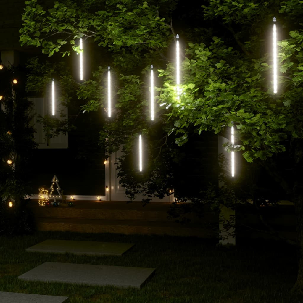 vidaXL LED Meteor-Lichter 8 Stk. 30 cm Kaltweiß 192 LEDs