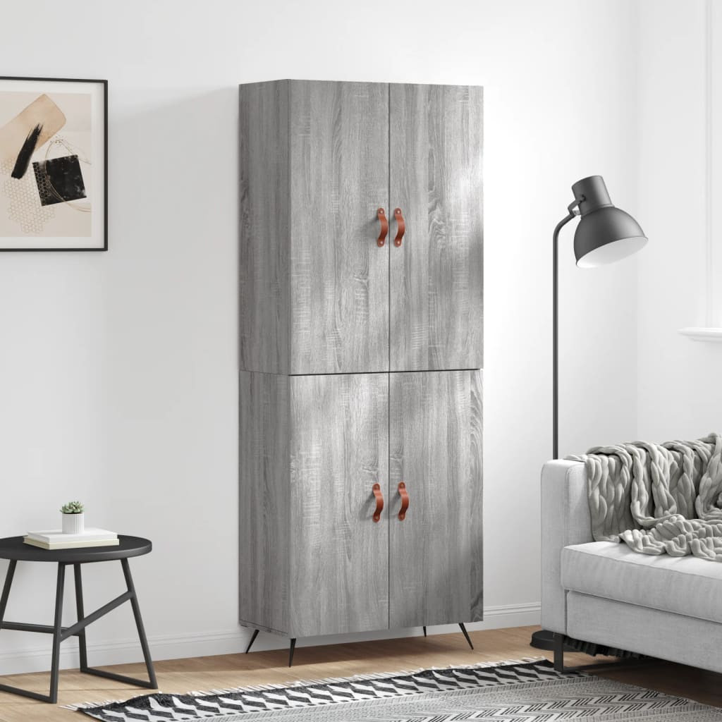 vidaXL Highboard Grau Sonoma 69,5x34x180 cm Holzwerkstoff