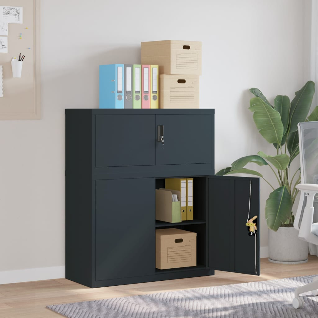 vidaXL Aktenschrank Anthrazit 90x40x110 cm Stahl