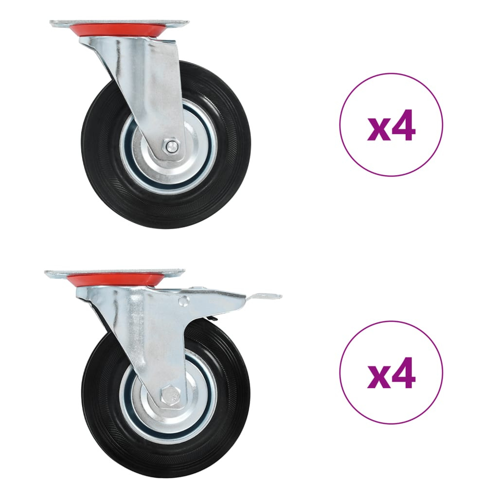 vidaXL 8 Stk. Lenkrollen 125 mm