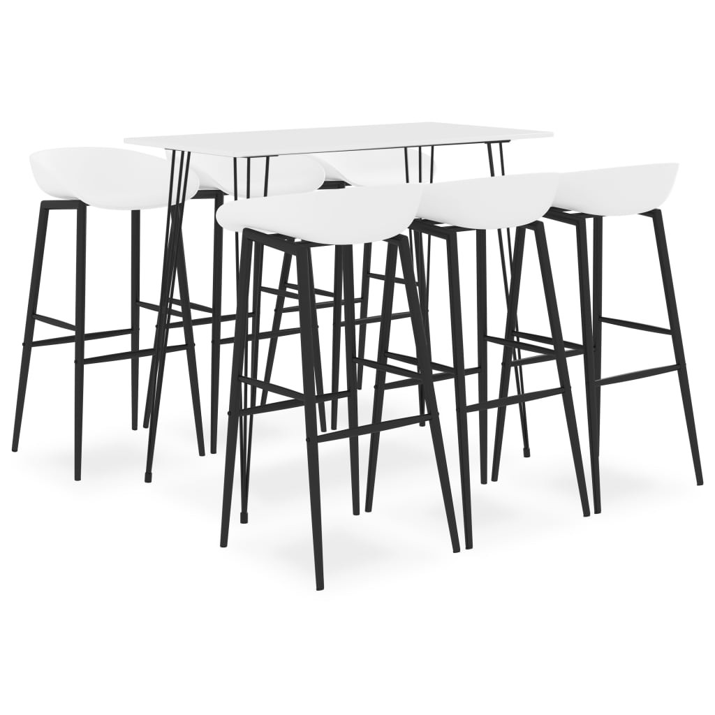 vidaXL 7-tlg. Bar-Set Weiß