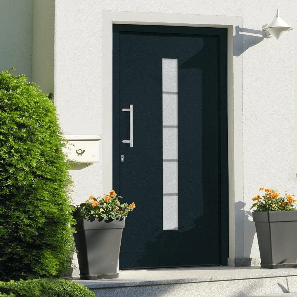 vidaXL Haustür Aluminium und PVC Anthrazit 100x200 cm