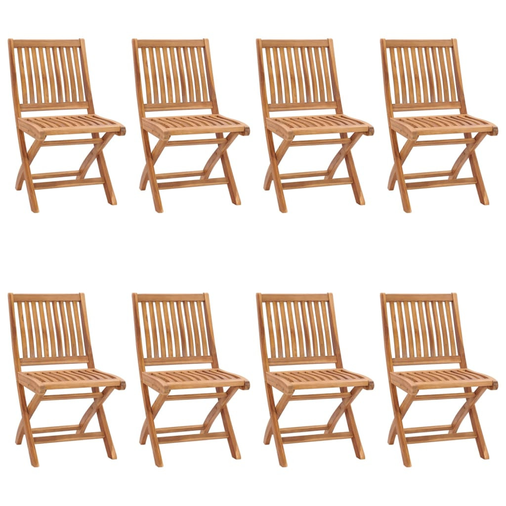 vidaXL Klappbare Gartenstühle 8 Stk. Massivholz Teak