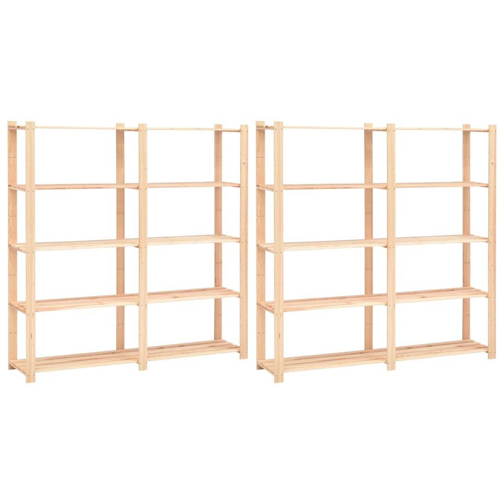 vidaXL Lagerregale 5 Böden 2 Stk. 170x38x170cm Massivholz Kiefer 500kg