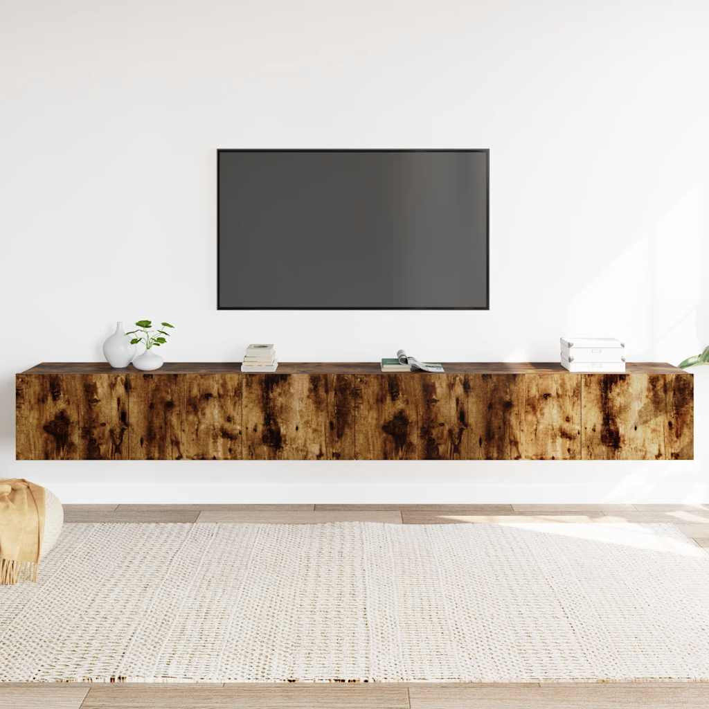 vidaXL 3-tlg. TV-Schrank-Set Räuchereiche Holzwerkstoff