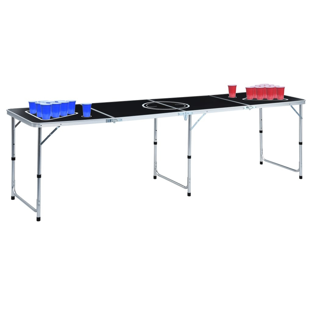 vidaXL Bier-Pong-Tisch mit Tassen und Bällen Klappbar 240 cm