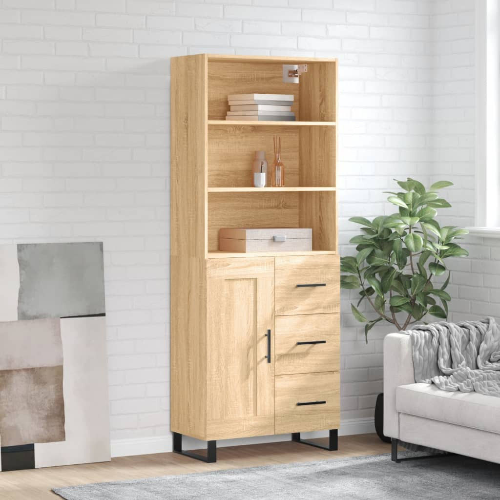 vidaXL Highboard Sonoma-Eiche 69,5x34x180 cm Holzwerkstoff