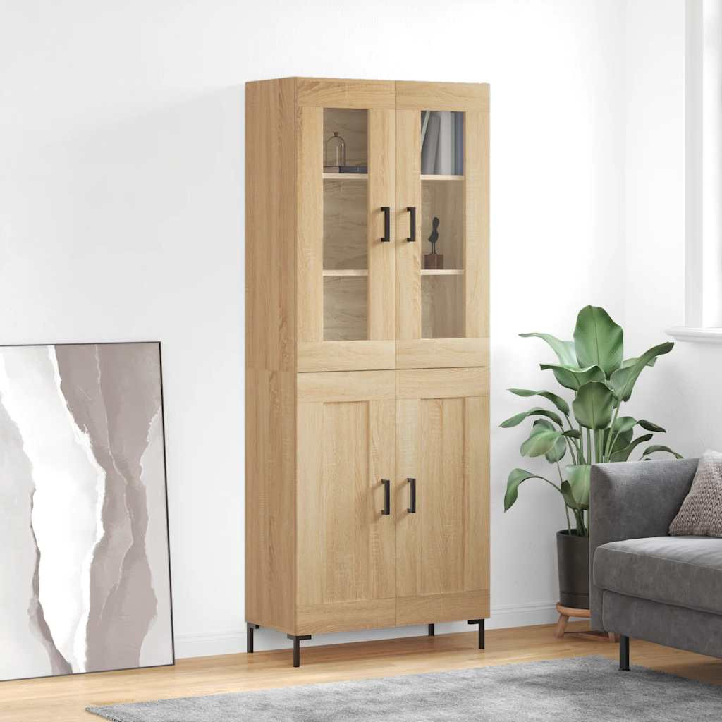 vidaXL Highboard Sonoma-Eiche 69,5x34x180 cm Holzwerkstoff