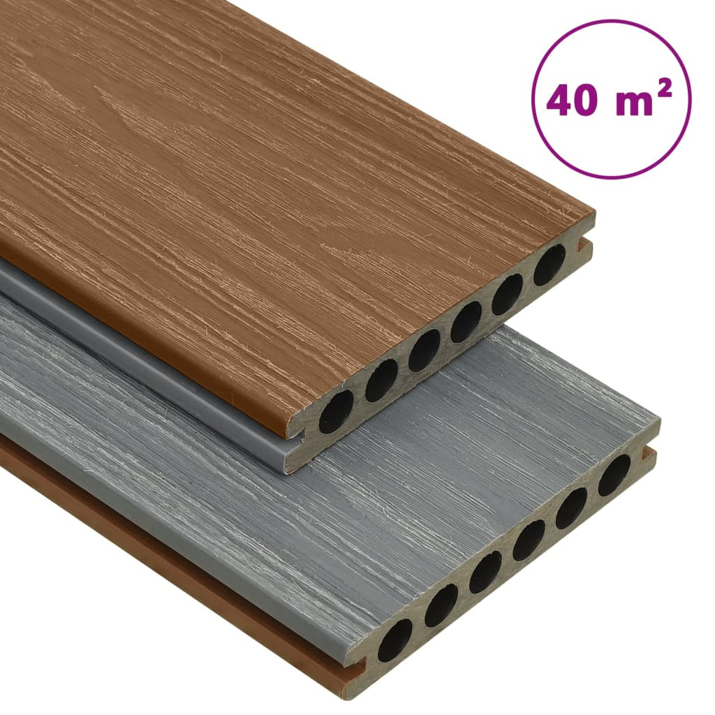 vidaXL WPC Terrassendielen mit Zubehör Braun und Grau 40 m² 4 m