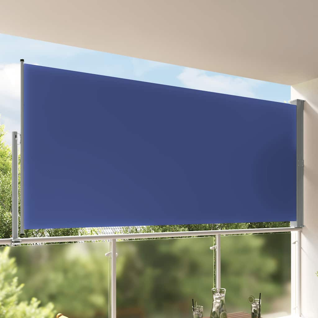 vidaXL Ausziehbare Seitenmarkise 160x300 cm Blau