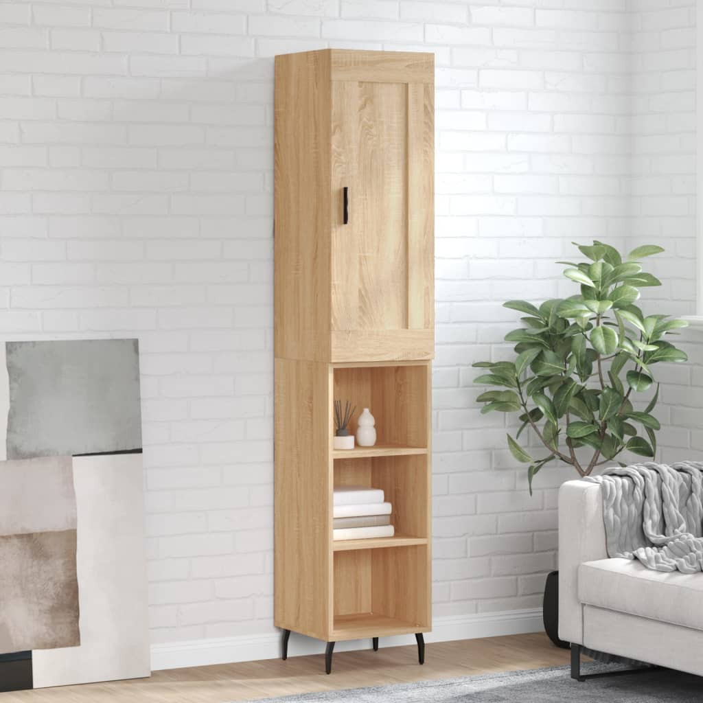 vidaXL Highboard Sonoma-Eiche 34,5x34x180 cm Holzwerkstoff