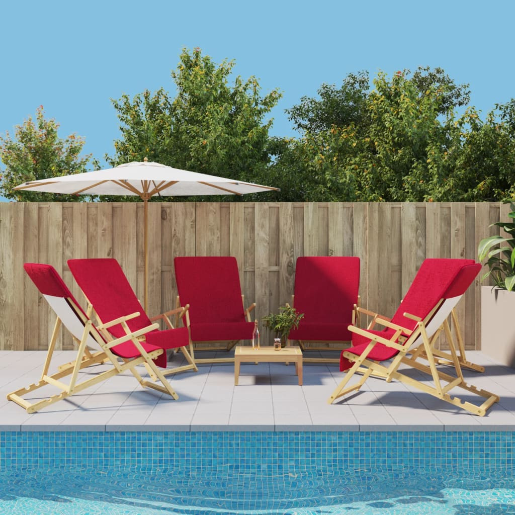 vidaXL Strandtücher 6 Stk. Burgunderrot 60x135 cm Stoff 400 GSM