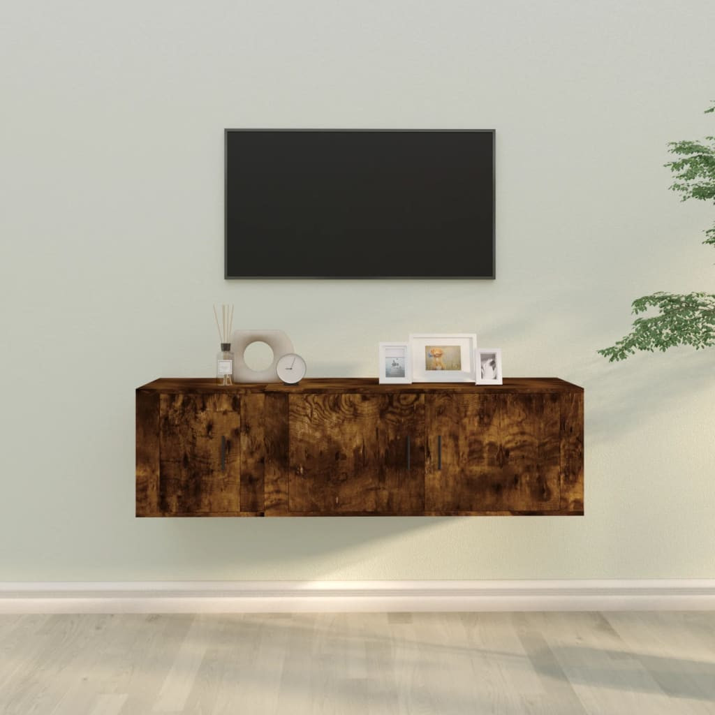 vidaXL 2-tlg. TV-Schrank-Set Räuchereiche Holzwerkstoff