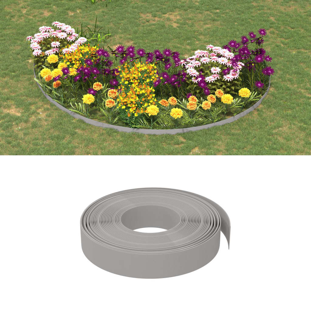 vidaXL Rasenkanten 5 Stk. Grau 10 m 10 cm Polyethylen