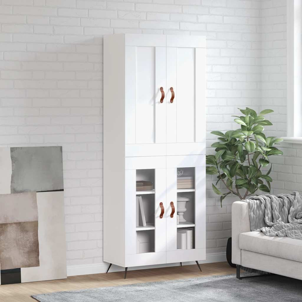 vidaXL Highboard Weiß 69,5x34x180 cm Holzwerkstoff
