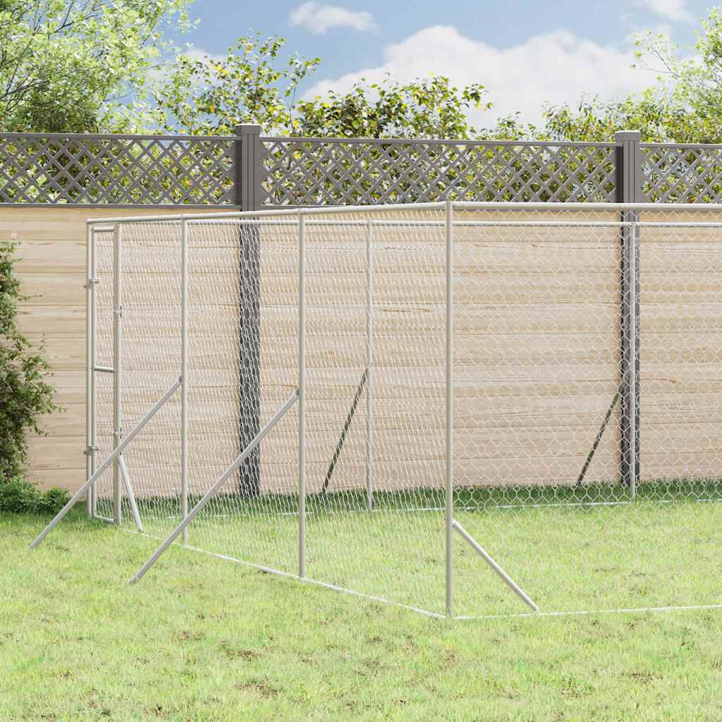 vidaXL Outdoor-Hundezwinger Silbern 6x14x2 m Verzinkter Stahl