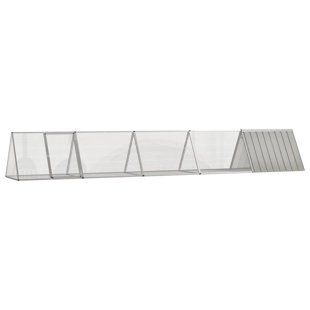 vidaXL Kaninchenkäfig Grau 504,5x80,5x71 cm Verzinkter Stahl