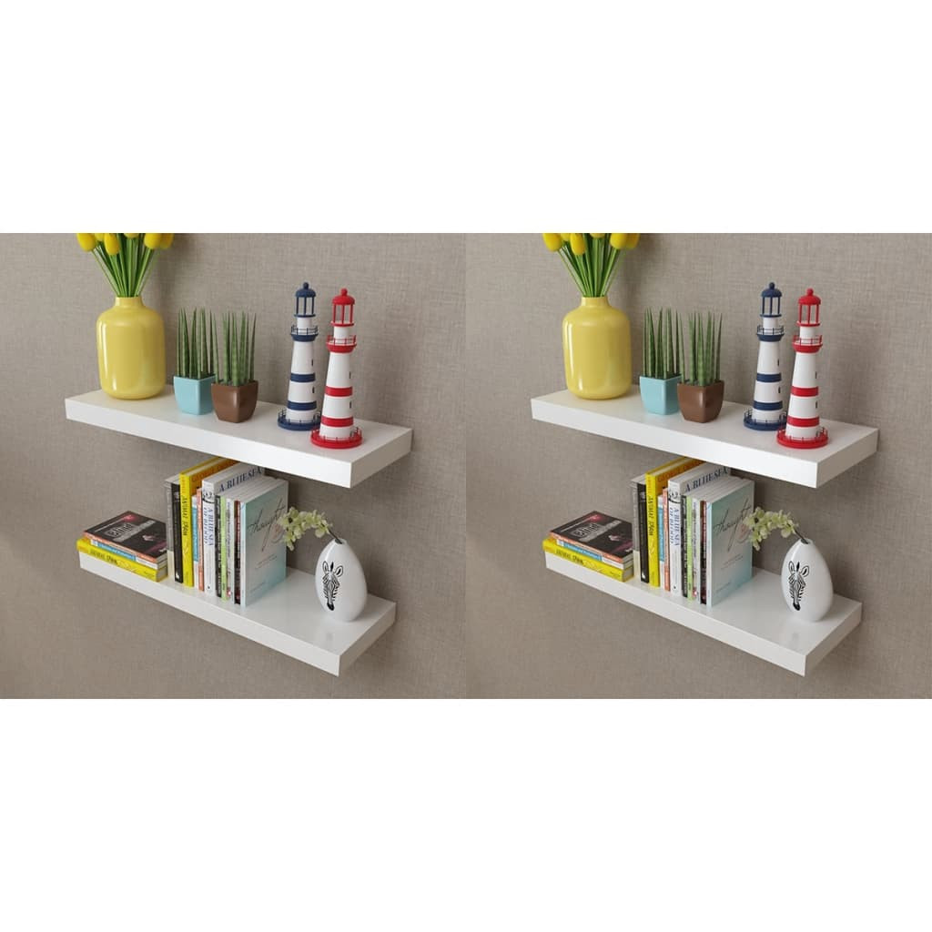 vidaXL Wandregale 4 Stk. Weiß 60 cm