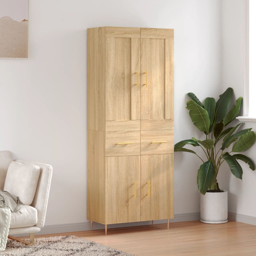 vidaXL Highboard Sonoma-Eiche 69,5x34x180 cm Holzwerkstoff
