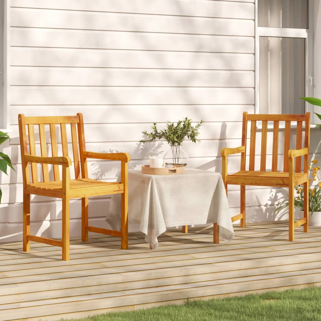 vidaXL Gartenstühle 2 pcs Natur Massivholz Akazie