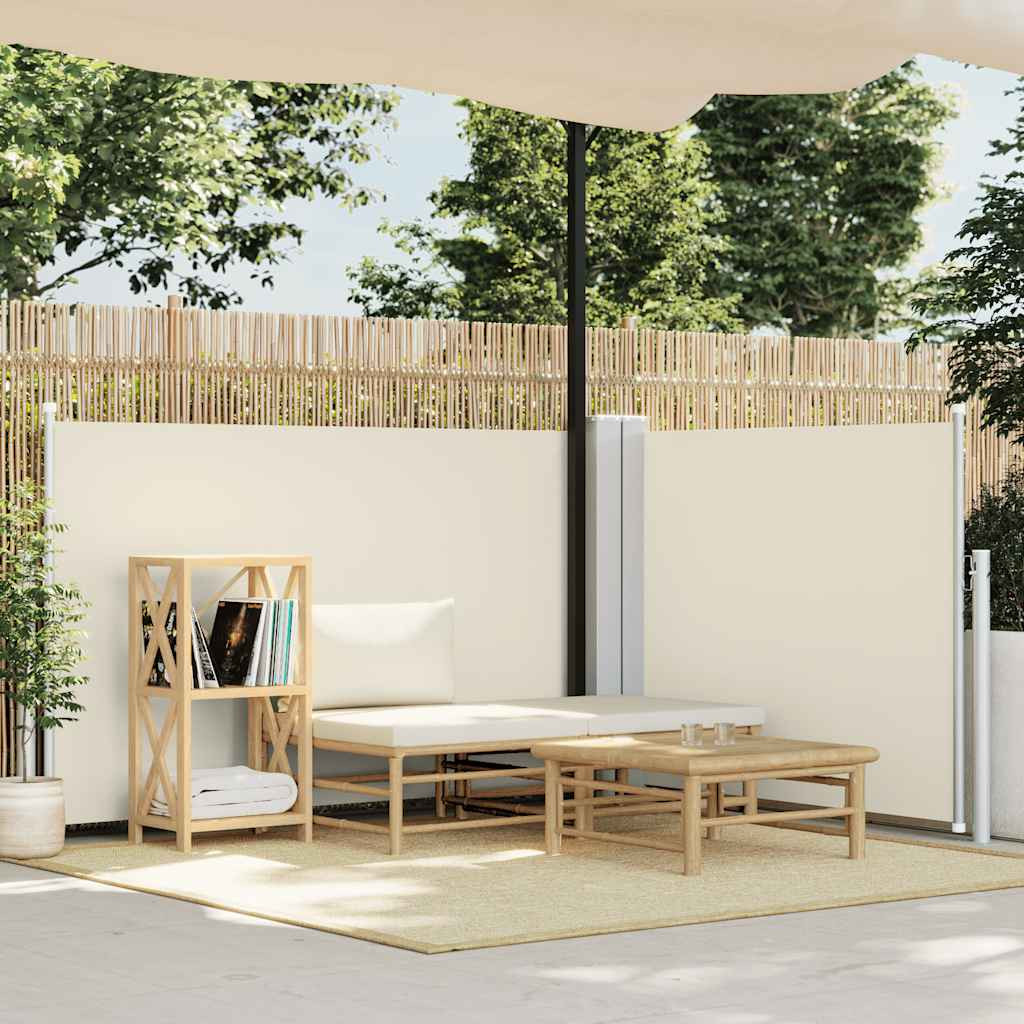 vidaXL Ausziehbare Seitenmarkise Cremeweiß 120 x 600 cm