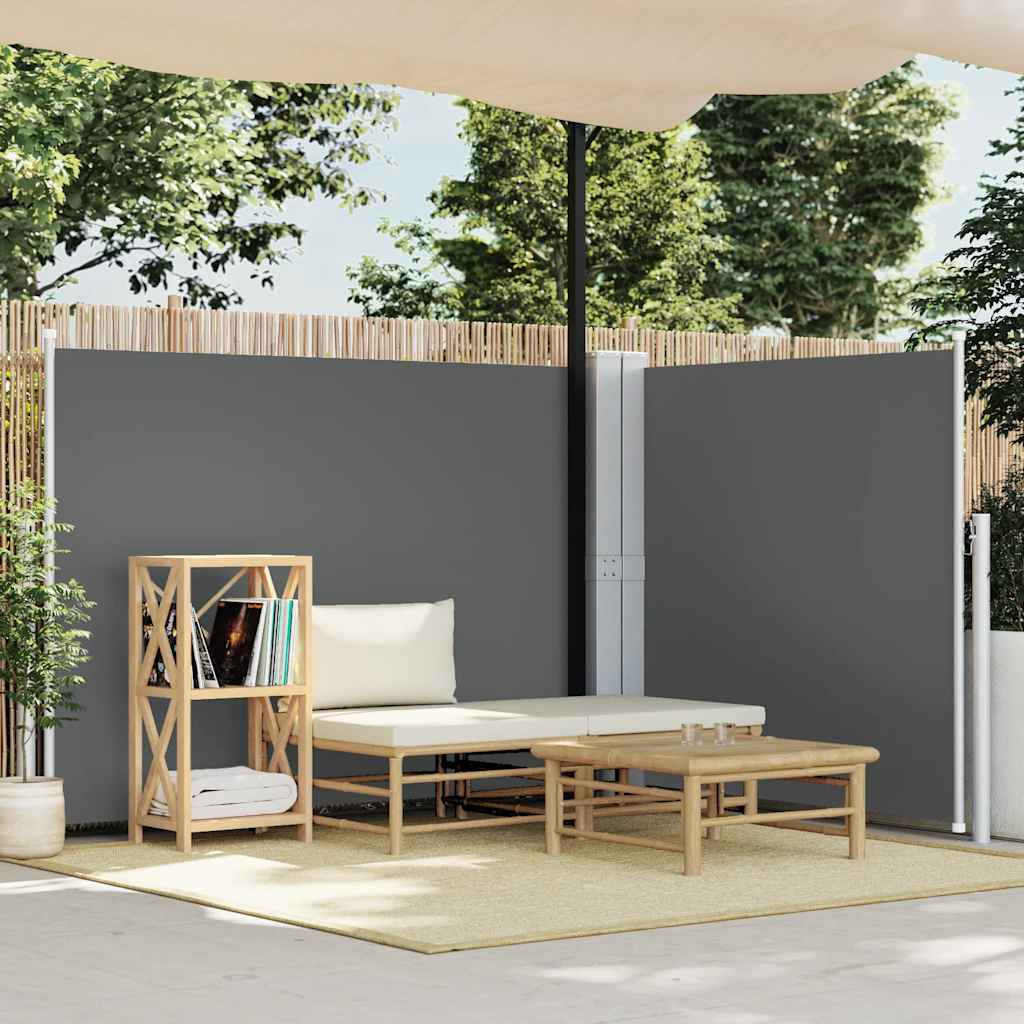 vidaXL Ausziehbare Seitenmarkise Anthrazit 140 x 600 cm