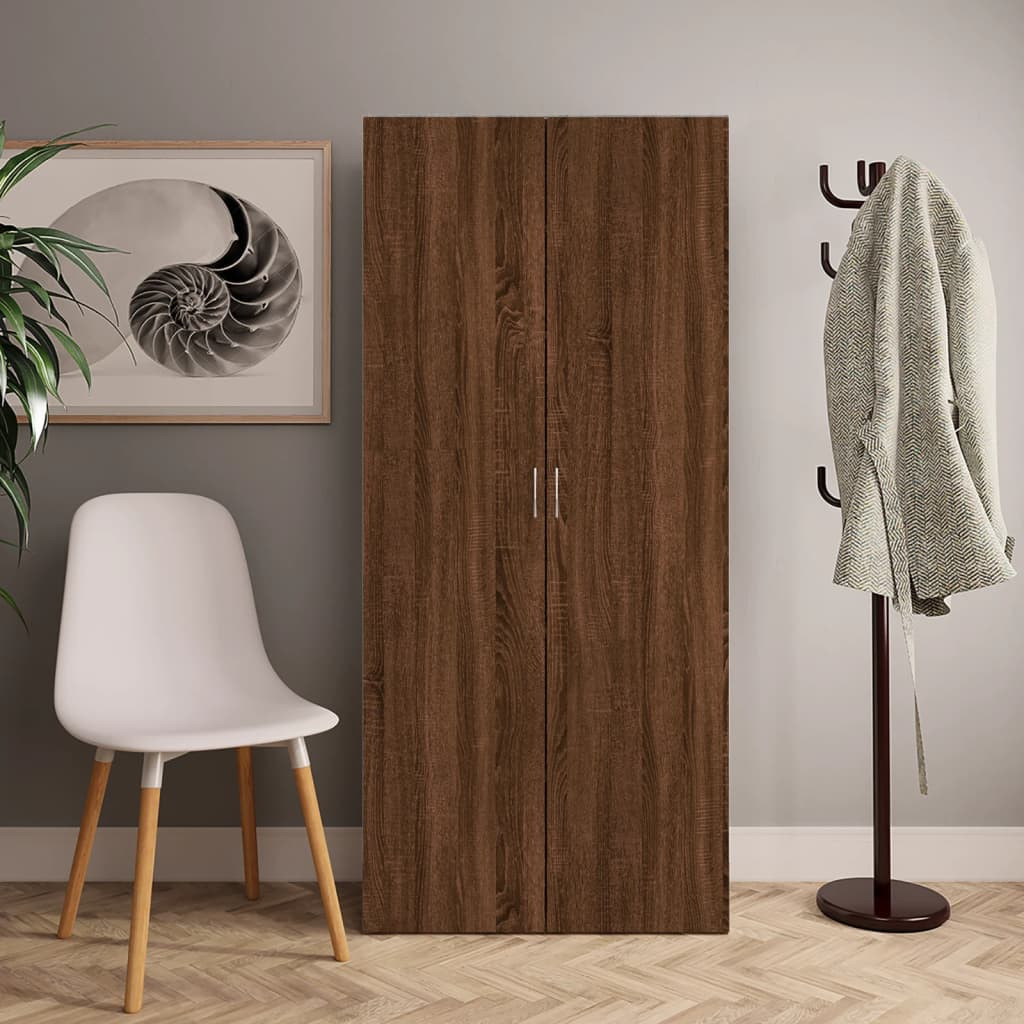 vidaXL Schuhschrank Braun Eichen-Optik 80x35,5x180 cm Holzwerkstoff