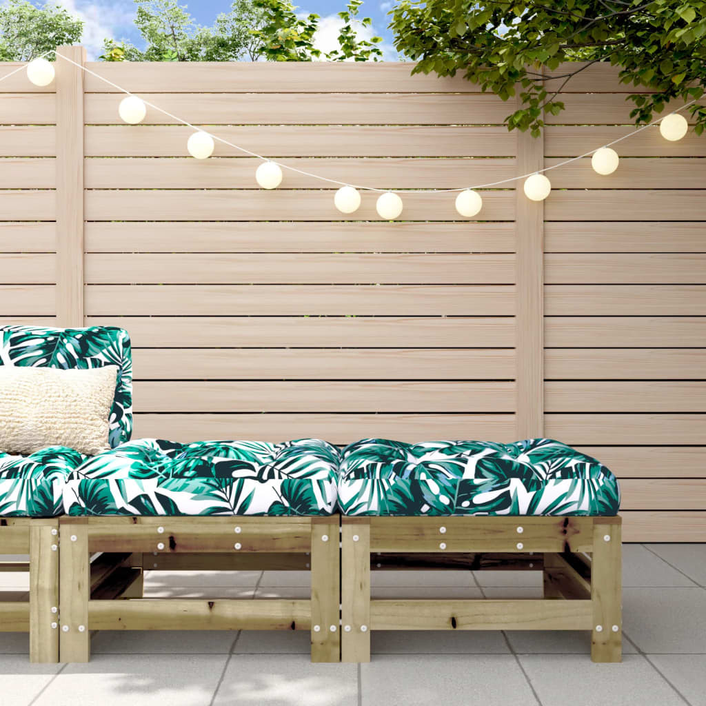 vidaXL Gartenhocker mit Kissen 2 Stk. Kiefernholz Imprägniert