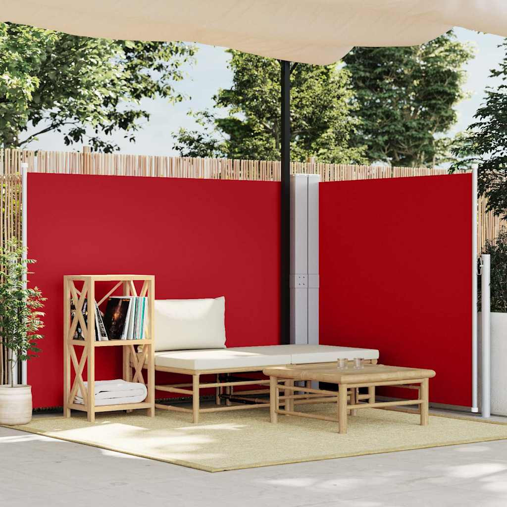 vidaXL Ausziehbare Seitenmarkise Rot 140 x 1000 cm