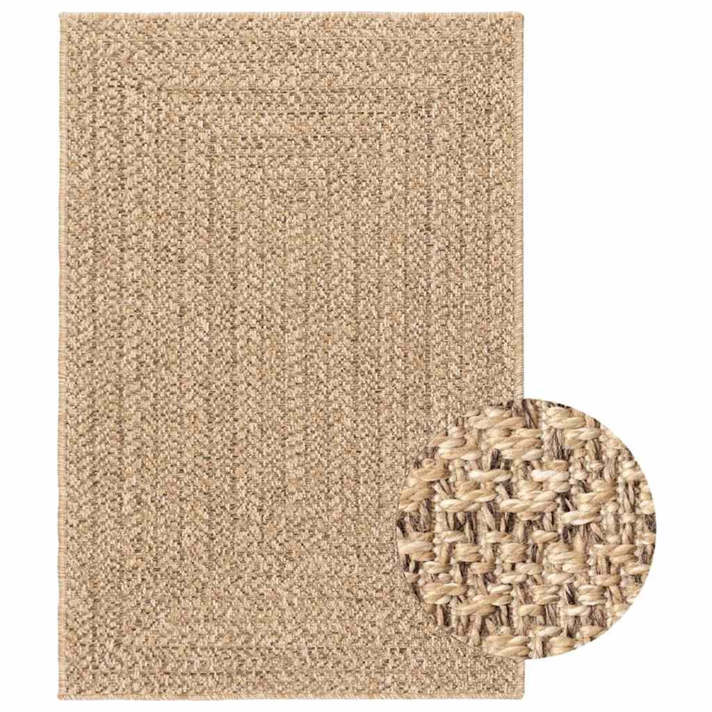 vidaXL Teppich 120x170 cm Jute-Optik Innen und Außen