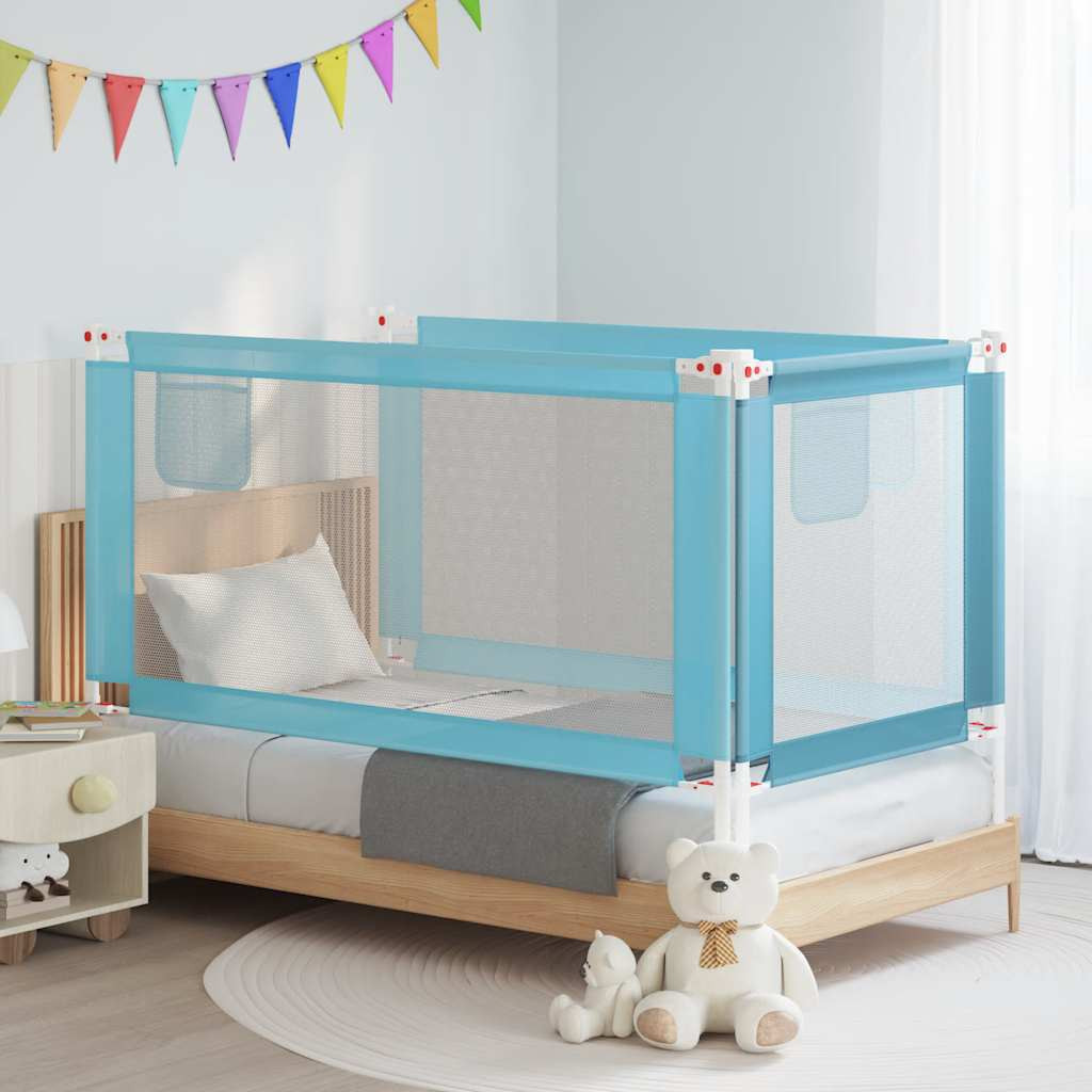 vidaXL Kleinkind-Bettschutzgitter Blau 160x25 cm Stoff