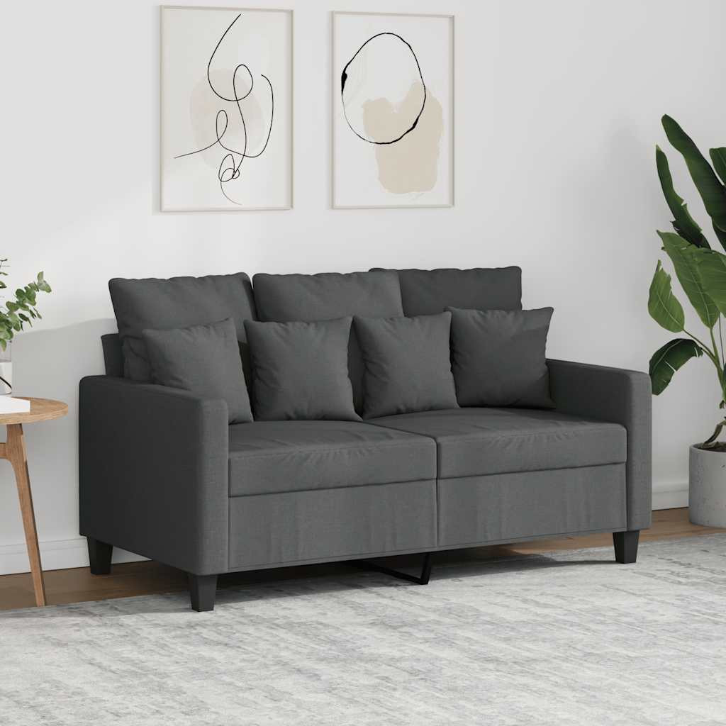 vidaXL 2-Sitzer-Sofa Dunkelgrau 120 cm Stoff