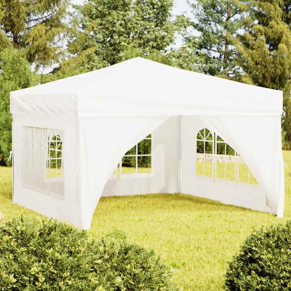 vidaXL Partyzelt Faltbar mit Seitenwänden Weiß 3x3 m