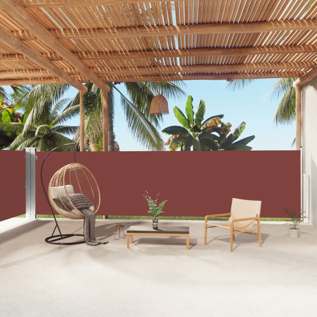vidaXL Seitenmarkise Ausziehbar Braun 160x1000 cm