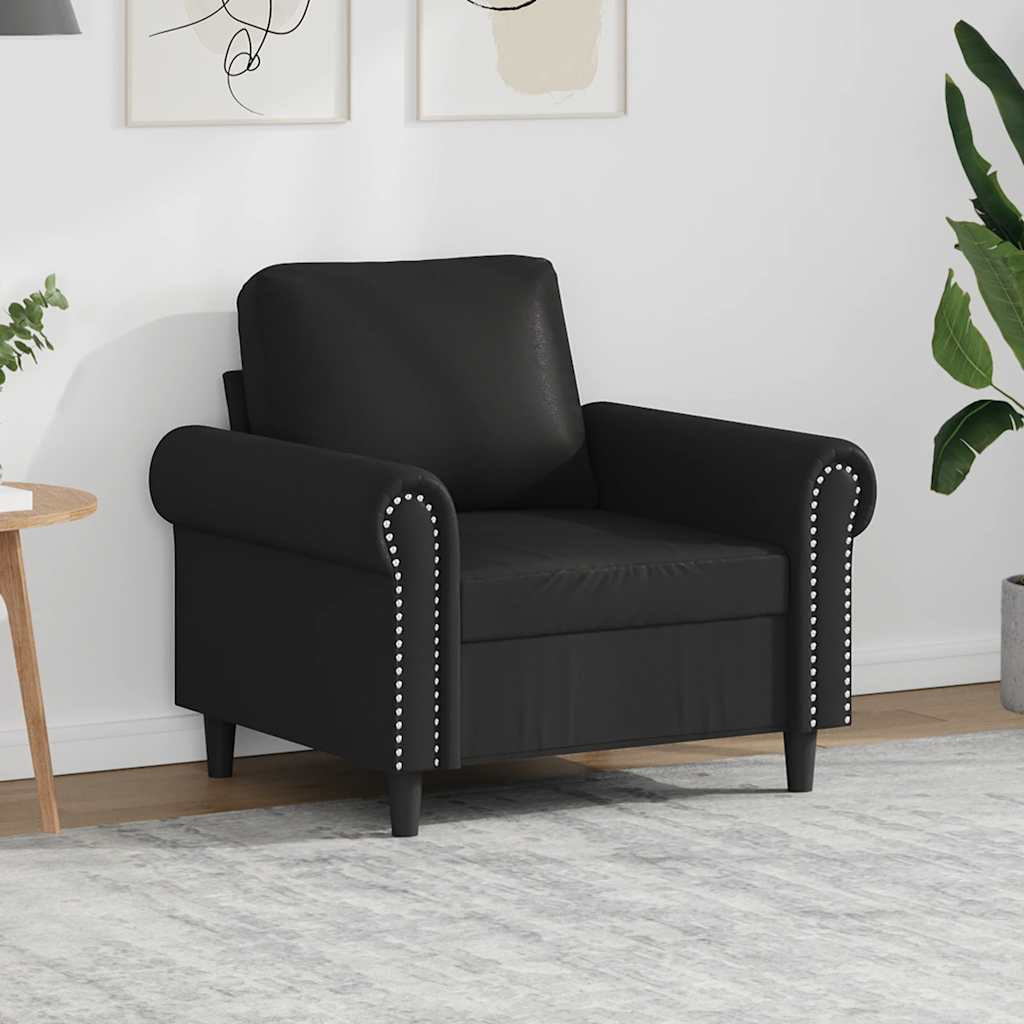 vidaXL Sessel Schwarz 60 cm Kunstleder