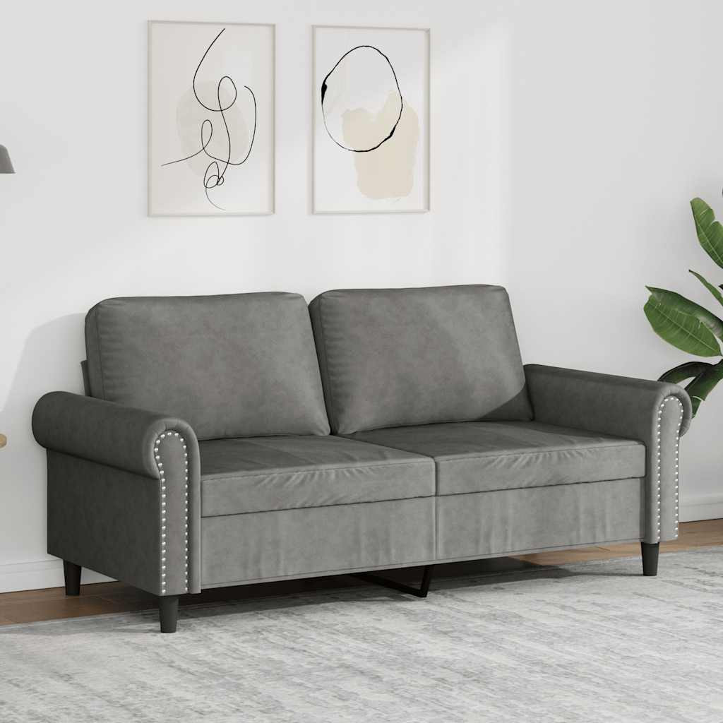 vidaXL 2-Sitzer-Sofa Dunkelgrau 140 cm Samt