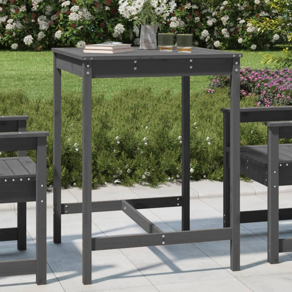 vidaXL Gartentisch Grau 82,5x82,5x110 cm Massivholz Kiefer