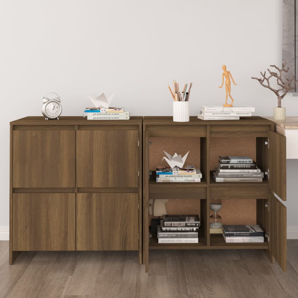 vidaXL Sideboards 2 Stk. Eiche Braun 70x41x75 cm Holzwerkstoff
