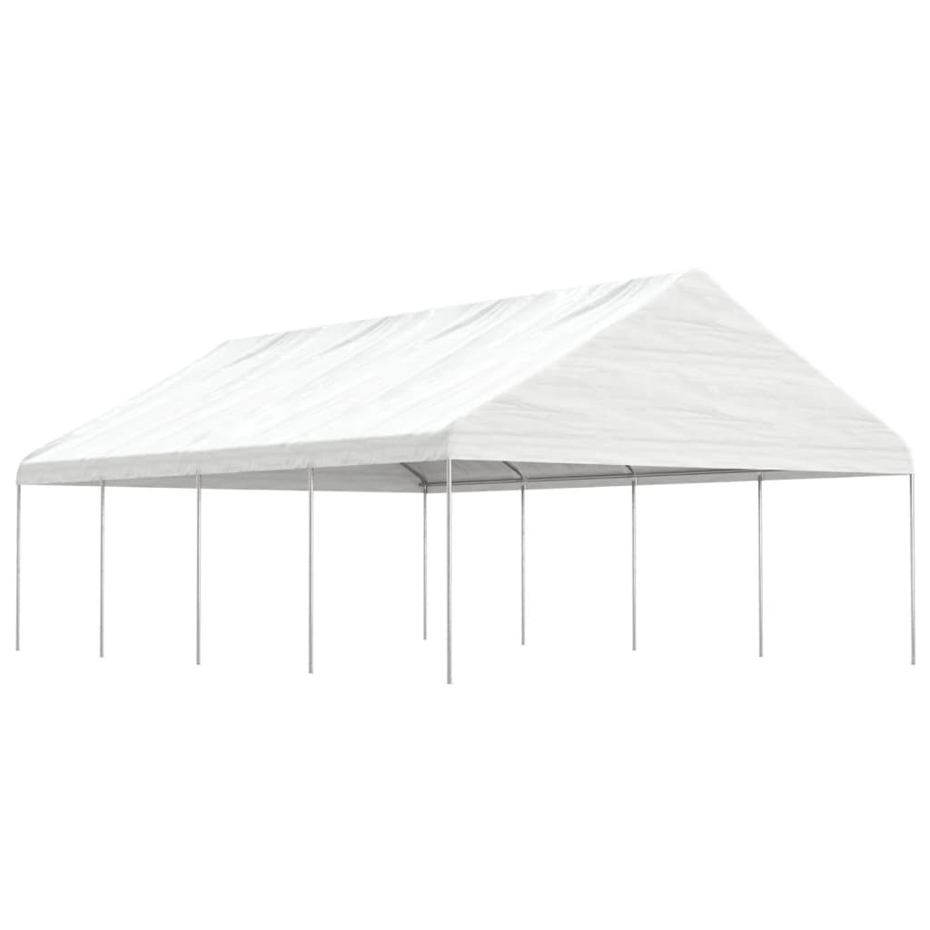 vidaXL Pavillon mit Dach Weiß 8,92x5,88x3,75 m Polyethylen