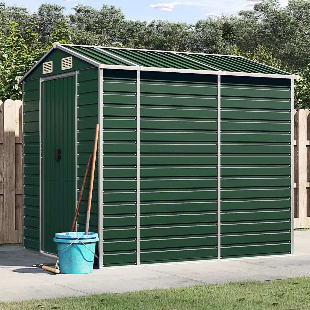 vidaXL Gartenhaus Grün 191 x 215 x 198 cm Verzinkter Stahl