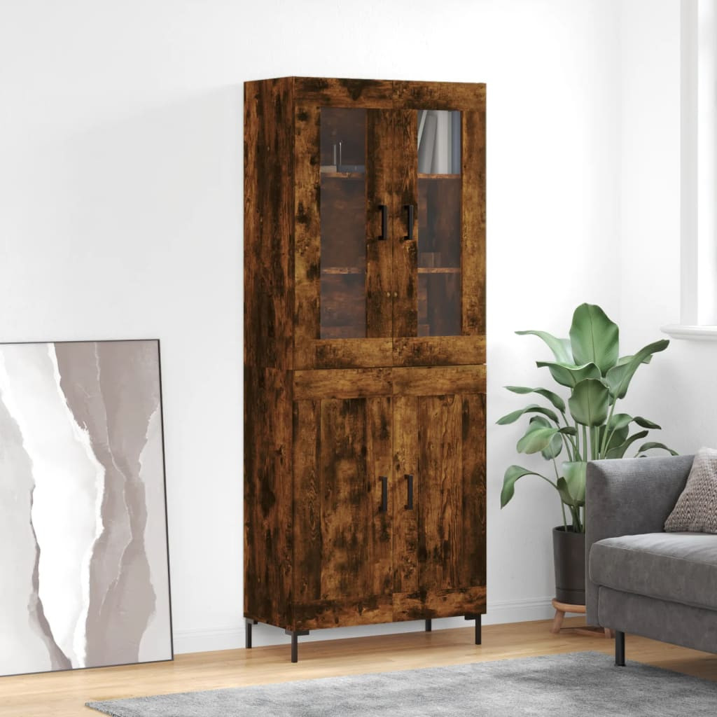 vidaXL Highboard Räuchereiche 69,5x34x180 cm Holzwerkstoff