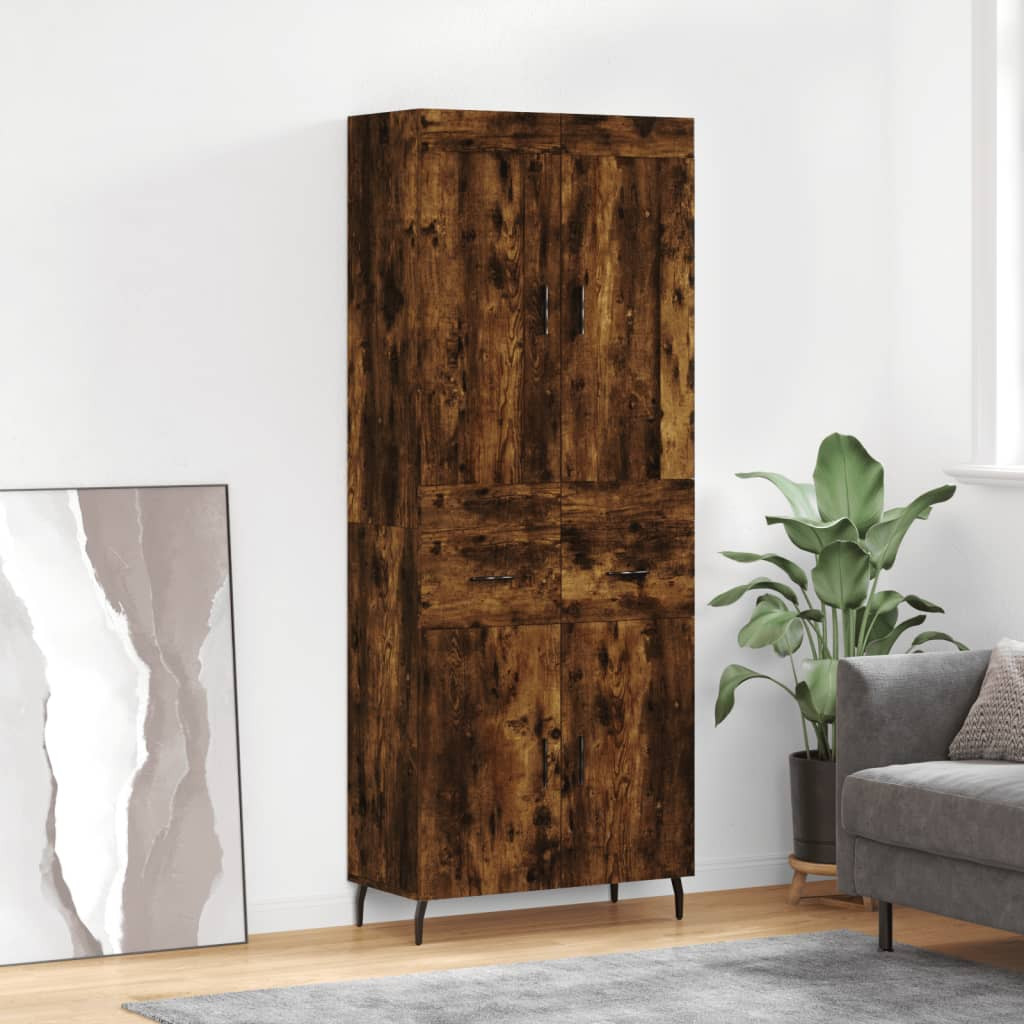 vidaXL Highboard Räuchereiche 69,5x34x180 cm Holzwerkstoff