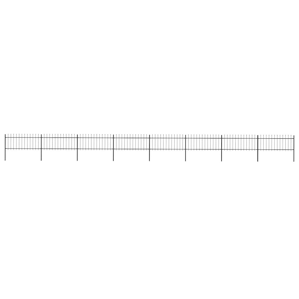 vidaXL Gartenzaun mit Speerspitze Stahl 1339 x 80 cm Schwarz