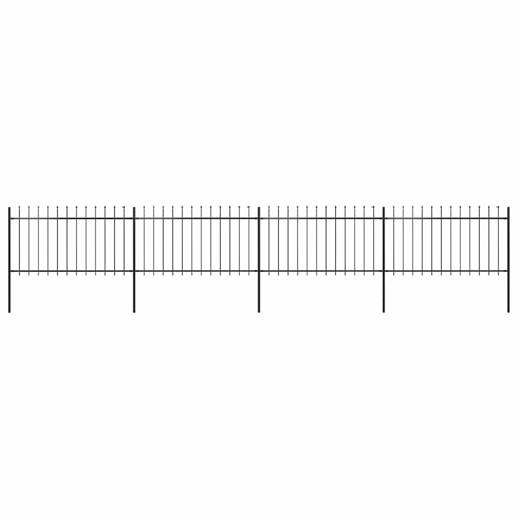 vidaXL Gartenzaun mit Speerspitze Stahl 671 x 100 cm Schwarz