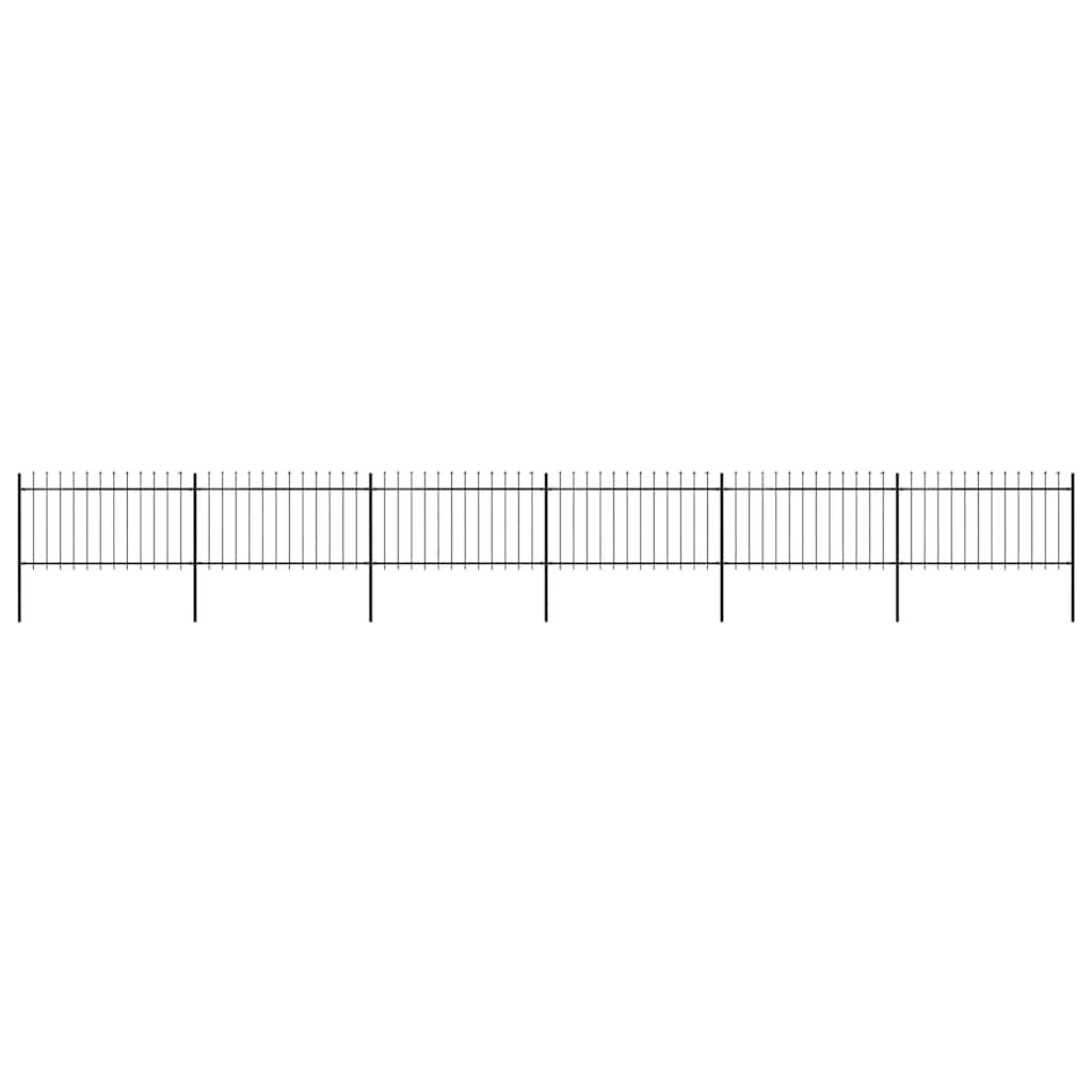 vidaXL Gartenzaun mit Speerspitze Stahl 1005 x 100 cm Schwarz