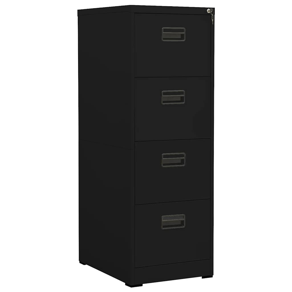 vidaXL Aktenschrank Schwarz 46x62x133 cm Stahl