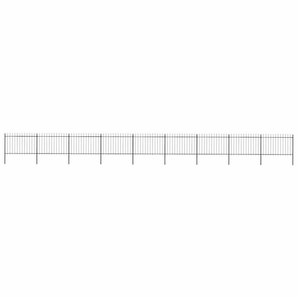 vidaXL Gartenzaun mit Speerspitze Stahl 1506 x 120 cm Schwarz