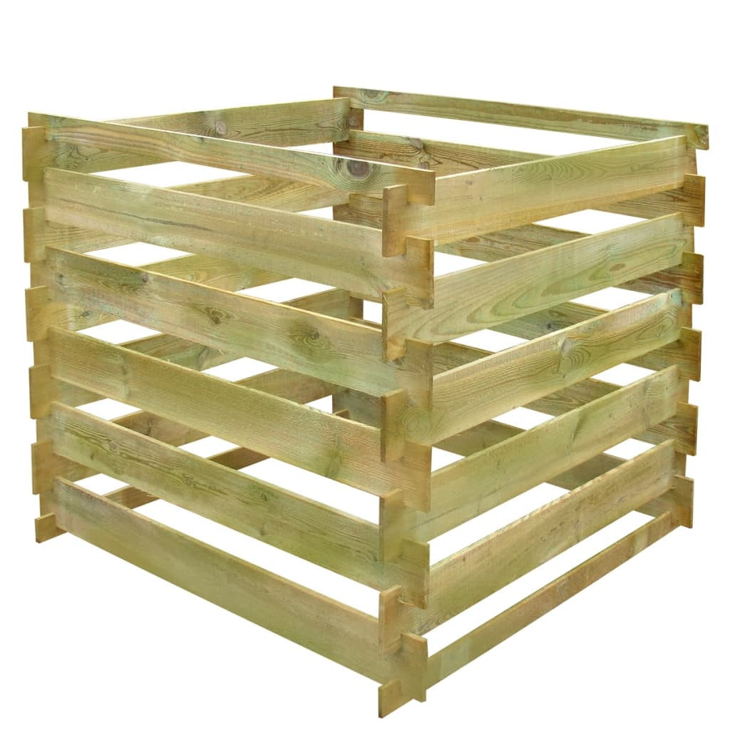 vidaXL Lattenkomposter 0,54 m3 Quadratisch Holz