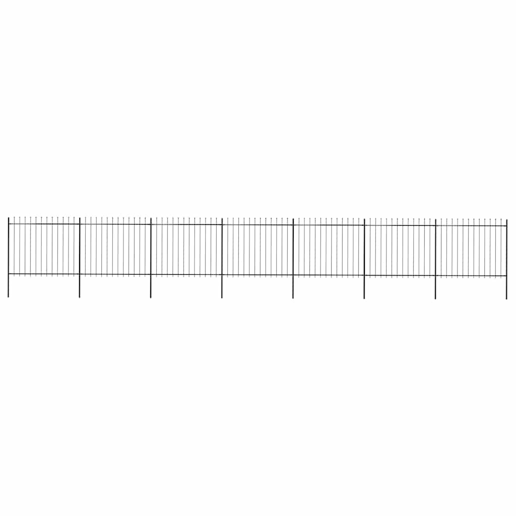 vidaXL Gartenzaun mit Speerspitze Stahl 1172 x 150 cm Schwarz