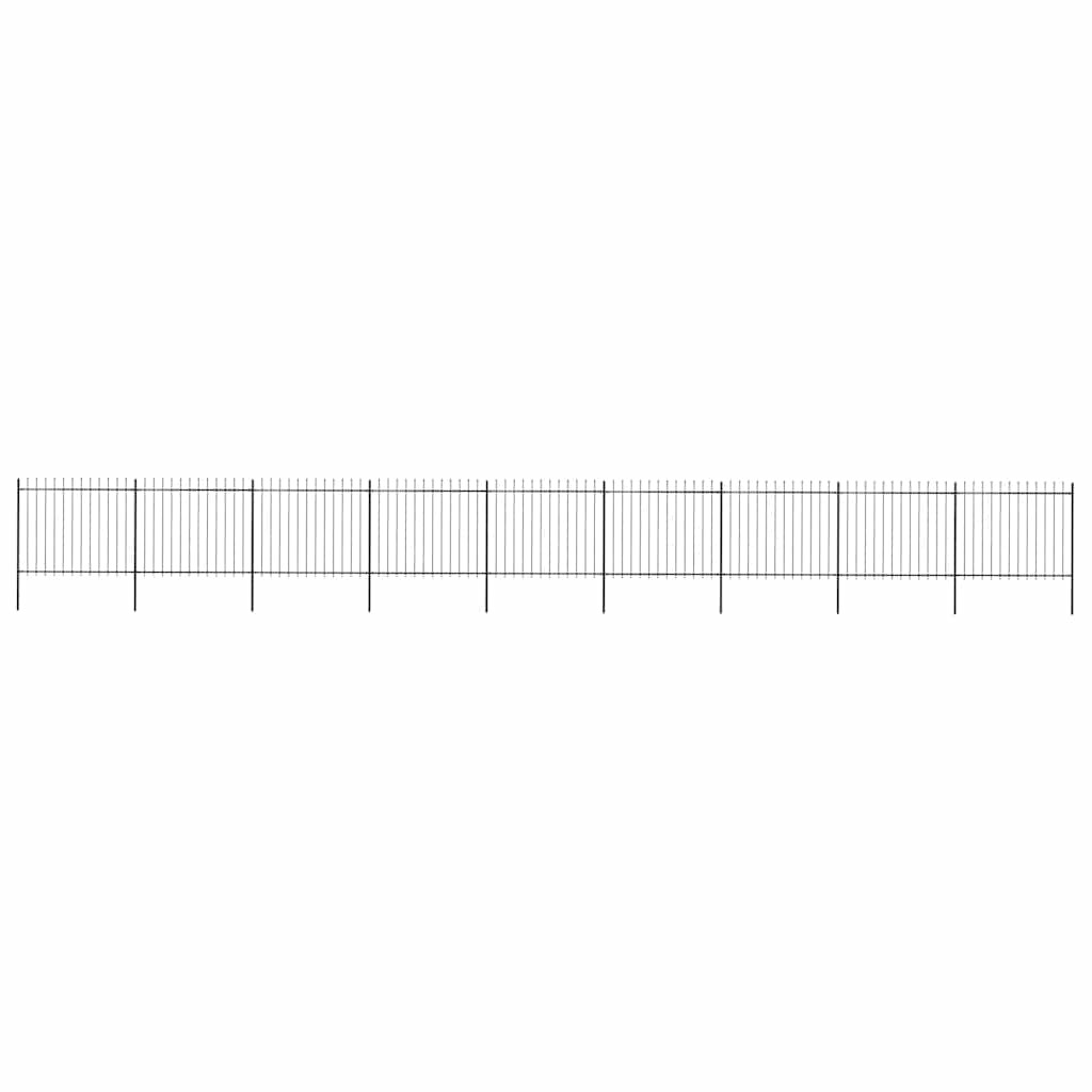 vidaXL Gartenzaun mit Speerspitze Stahl 1506 x 150 cm Schwarz